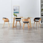 Eetkamerstoelen 4 st gebogen hout kunstleer zwart