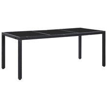 -Delige Tuinset Poly Rattan Zwart 9 190 cm tafellengte