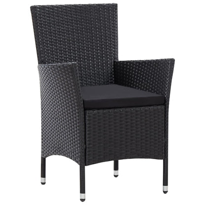 -Delige Tuinset Poly Rattan Zwart 9 190 cm tafellengte