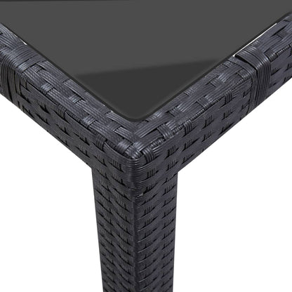 -Delige Tuinset Poly Rattan Zwart 9 190 cm tafellengte