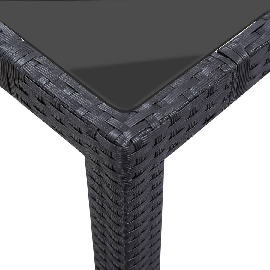 -Delige Tuinset Poly Rattan Zwart 9 190 cm tafellengte