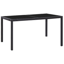 -Delige Tuinset Poly Rattan Zwart 7 150 cm tafellengte
