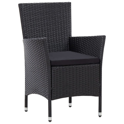 -Delige Tuinset Poly Rattan Zwart 7 150 cm tafellengte
