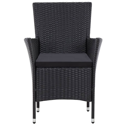 -Delige Tuinset Poly Rattan Zwart 7 150 cm tafellengte