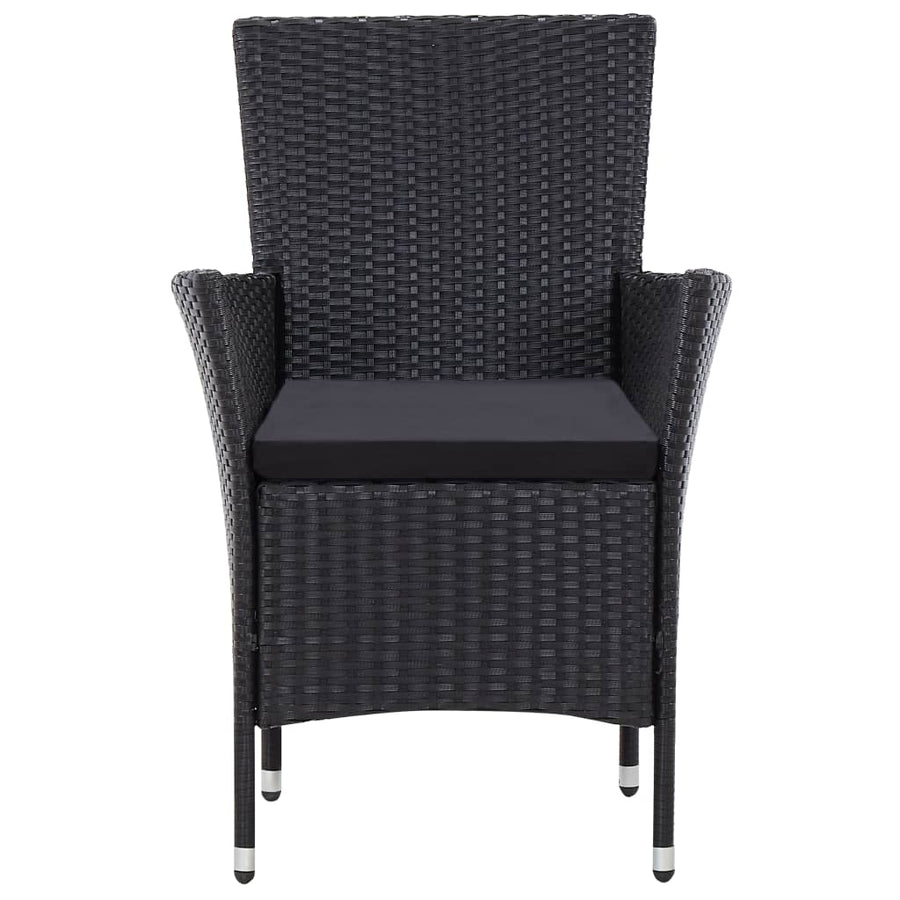 -Delige Tuinset Poly Rattan Zwart 7 150 cm tafellengte