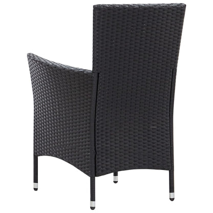 -Delige Tuinset Poly Rattan Zwart 7 150 cm tafellengte