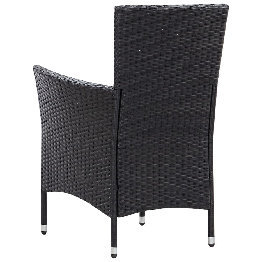 -Delige Tuinset Poly Rattan Zwart 7 150 cm tafellengte