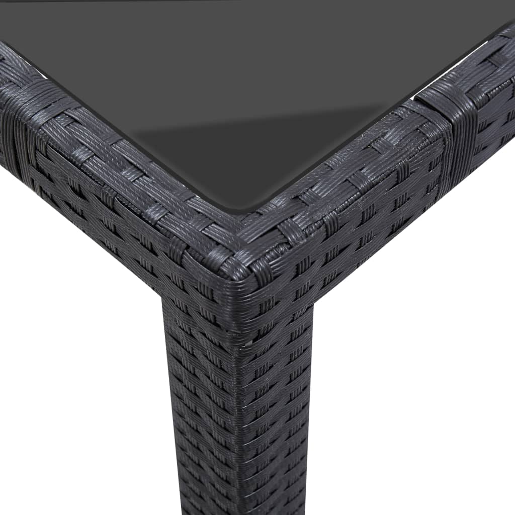 -Delige Tuinset Poly Rattan Zwart 7 150 cm tafellengte