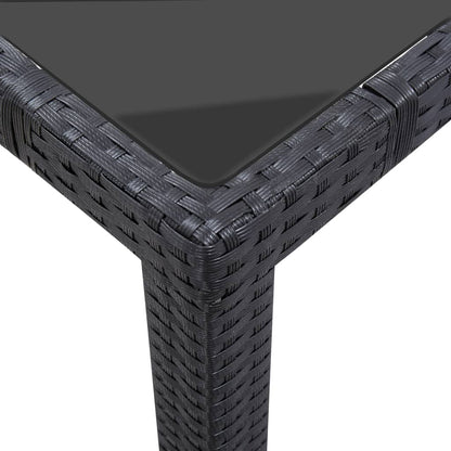 -Delige Tuinset Poly Rattan Zwart 7 150 cm tafellengte