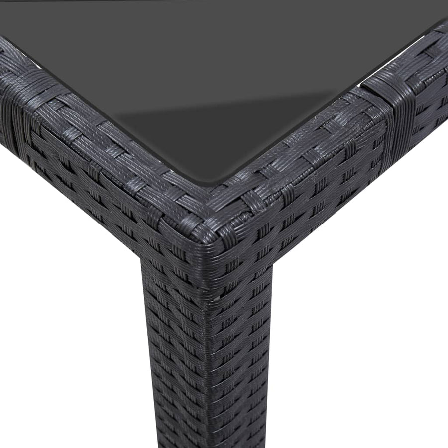-Delige Tuinset Poly Rattan Zwart 7 150 cm tafellengte