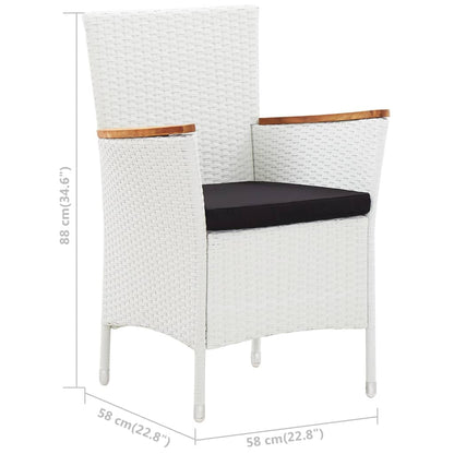 9-delige Tuinset poly rattan wit