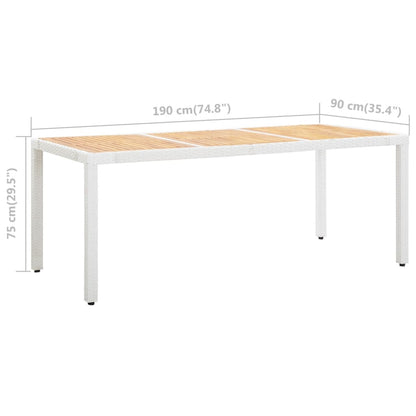 9-delige Tuinset poly rattan wit