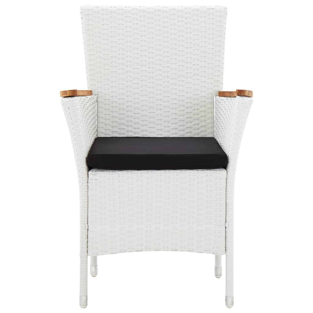 9-delige Tuinset poly rattan wit