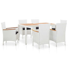 7-piece Rattan Garden Furniture Set, white