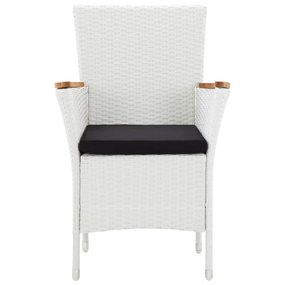 7-delige Tuinset poly rattan wit