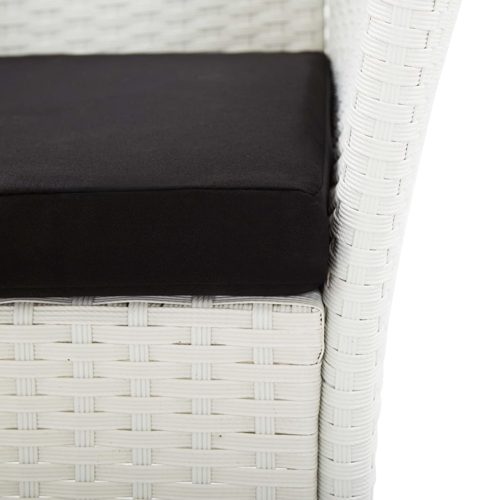 -Delige Tuinset Poly Rattan Wit 5