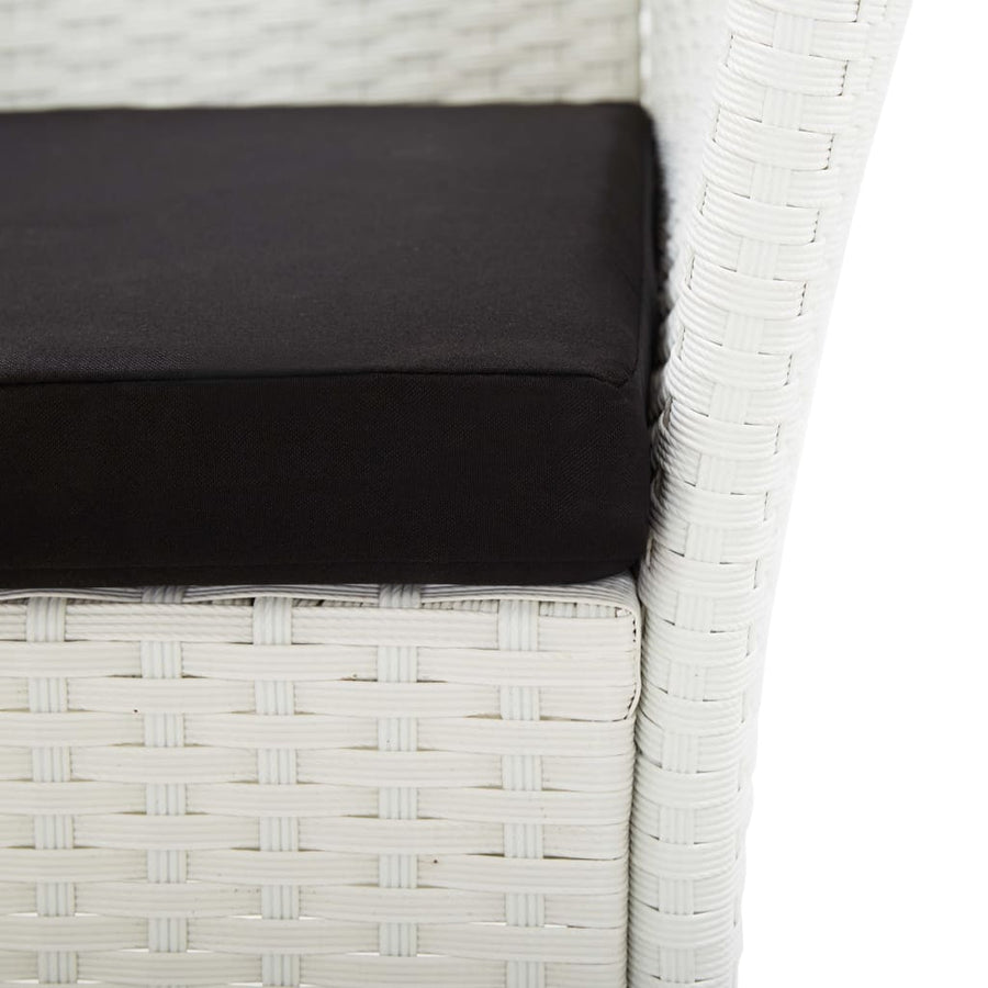 -Delige Tuinset Poly Rattan Wit 5