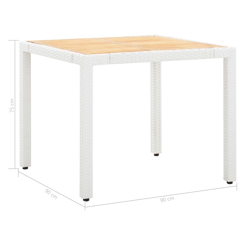 -Delige Tuinset Poly Rattan Wit 5