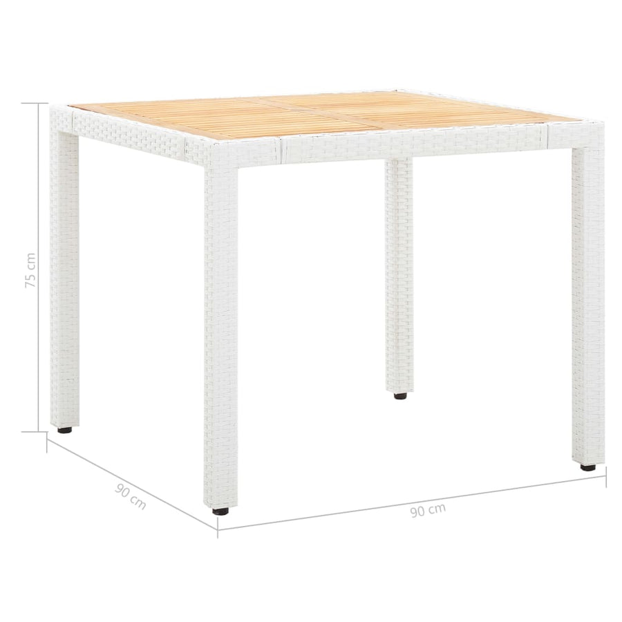-Delige Tuinset Poly Rattan Wit 5