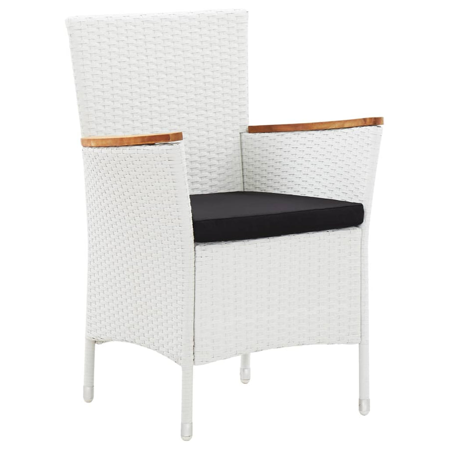 -Delige Tuinset Poly Rattan Wit 5