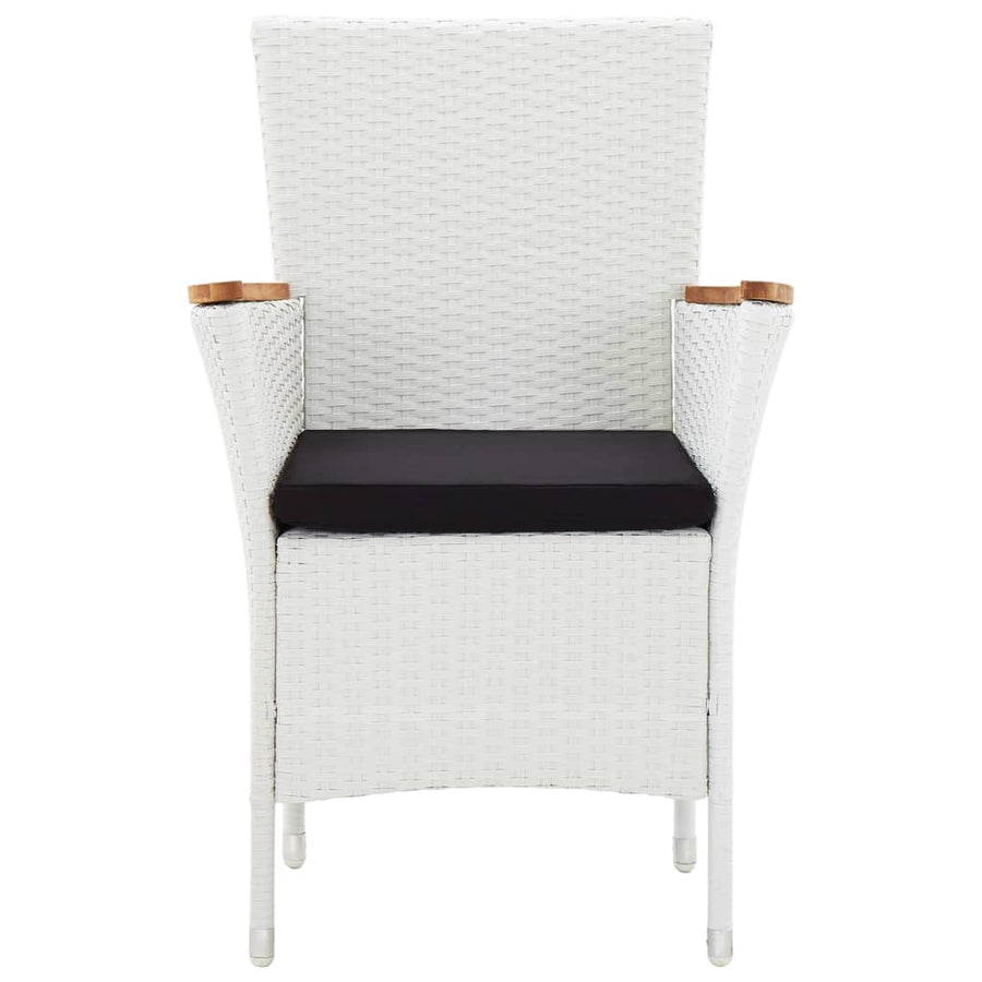 -Delige Tuinset Poly Rattan Wit 5