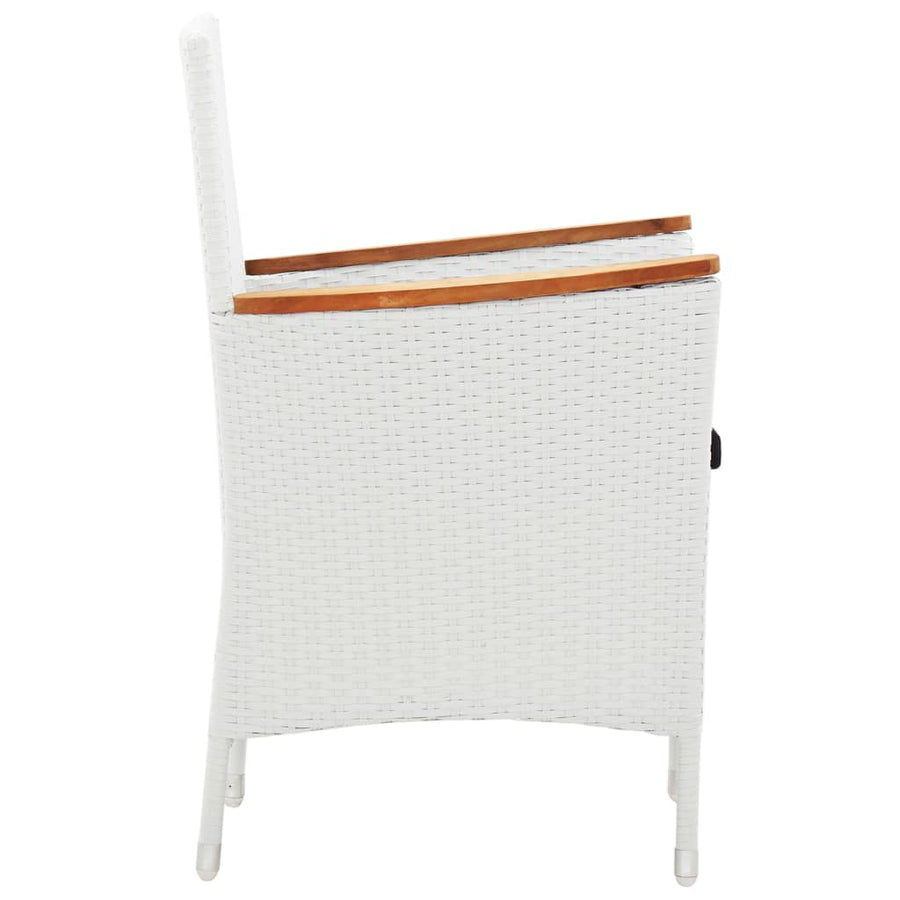 -Delige Tuinset Poly Rattan Wit 5