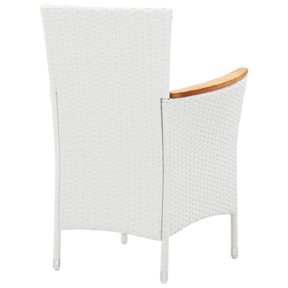 -Delige Tuinset Poly Rattan Wit 5