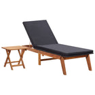 Ligbed met tafel poly rattan acaciahout