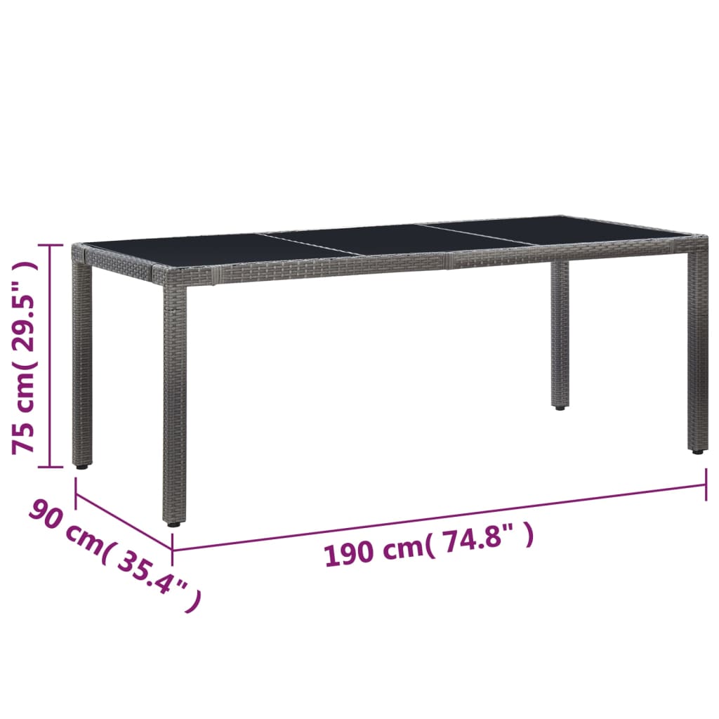 -Delige Tuinset Poly Rattan 9 Grijs