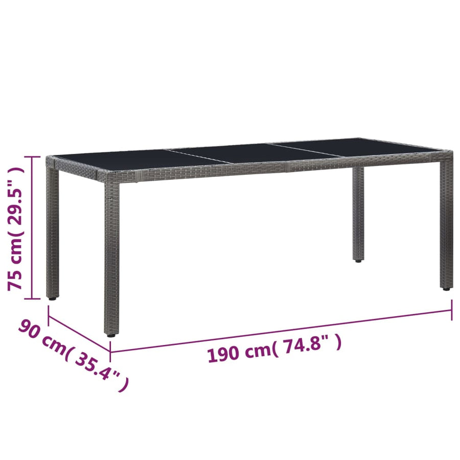 -Delige Tuinset Poly Rattan 9 Grijs