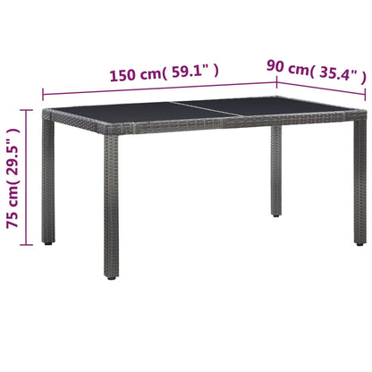 -Delige Tuinset Poly Rattan 7 Grijs