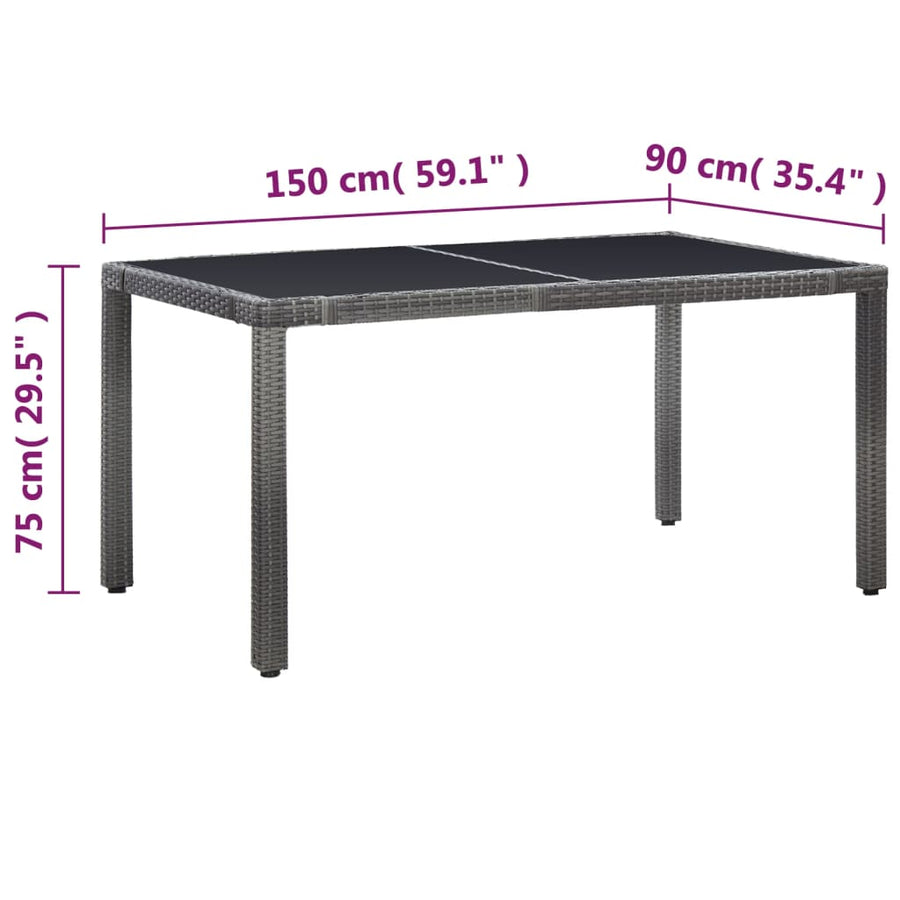 -Delige Tuinset Poly Rattan 7 Grijs