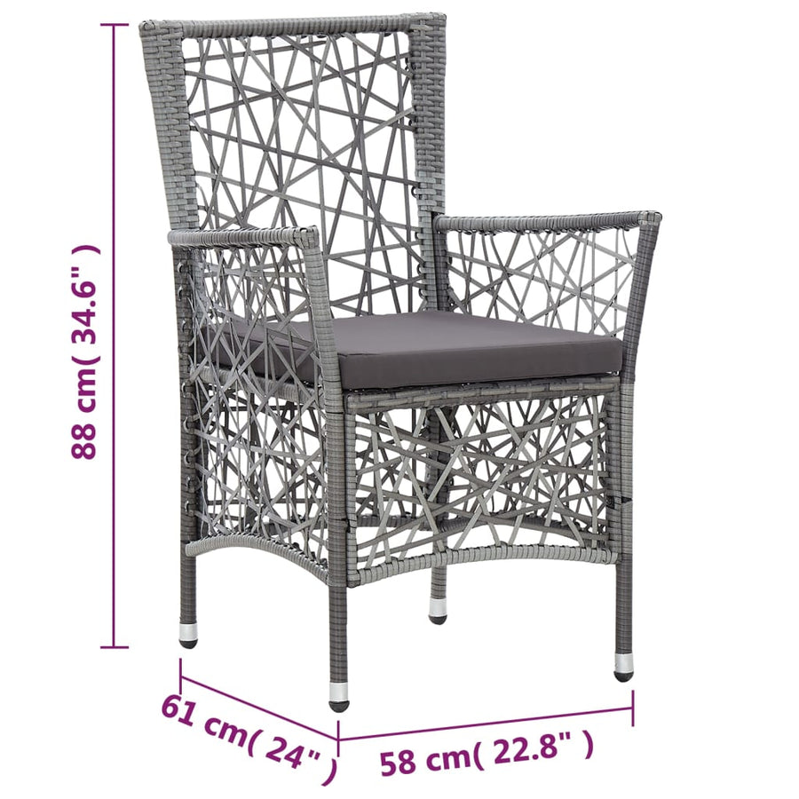 -Delige Tuinset Poly Rattan 7 Grijs