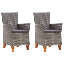 Tuinstoelen 2 St Met Kussens Poly Rattan Grijs