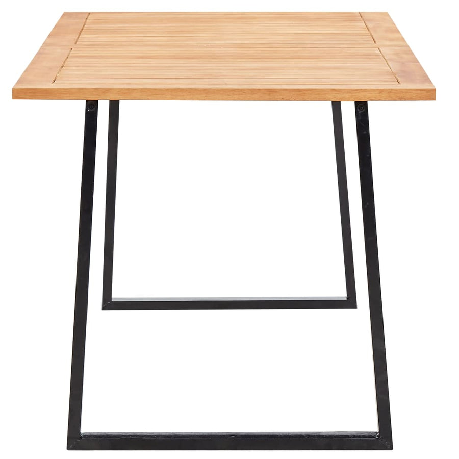 7-Delige Tuinset Poly Rattan En Acaciahout Zwart 7