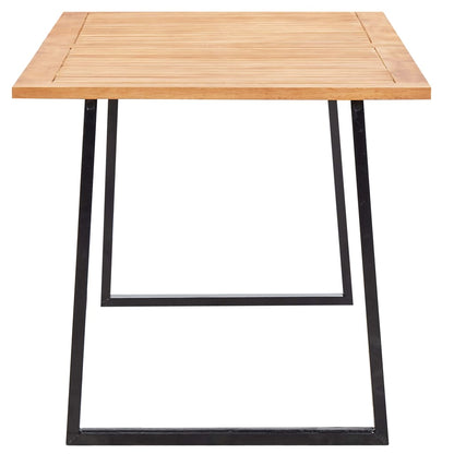 -Delige Tuinset Poly Rattan En Acaciahout 7 Grijs