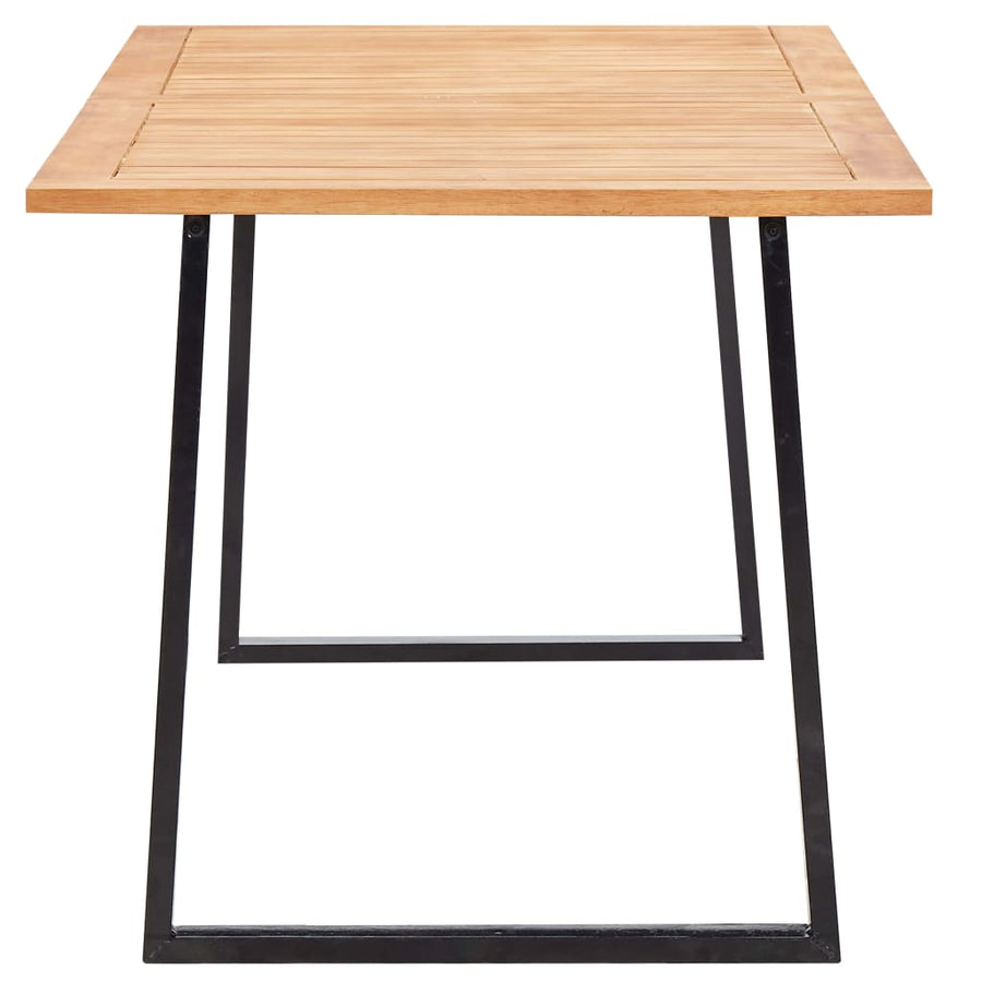 -Delige Tuinset Poly Rattan En Acaciahout 7 Grijs