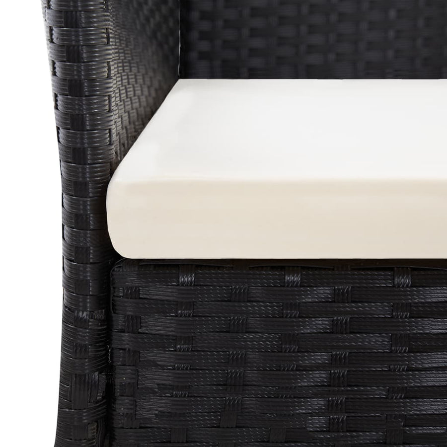 9-delige Tuinset poly rattan en acaciahout zwart