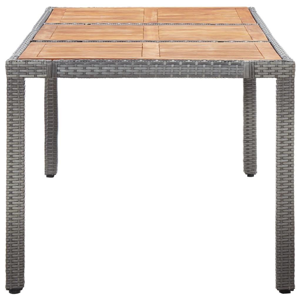 -Delige Tuinset Met Kussens Poly Rattan 9 190 cm tafellengte Grijs