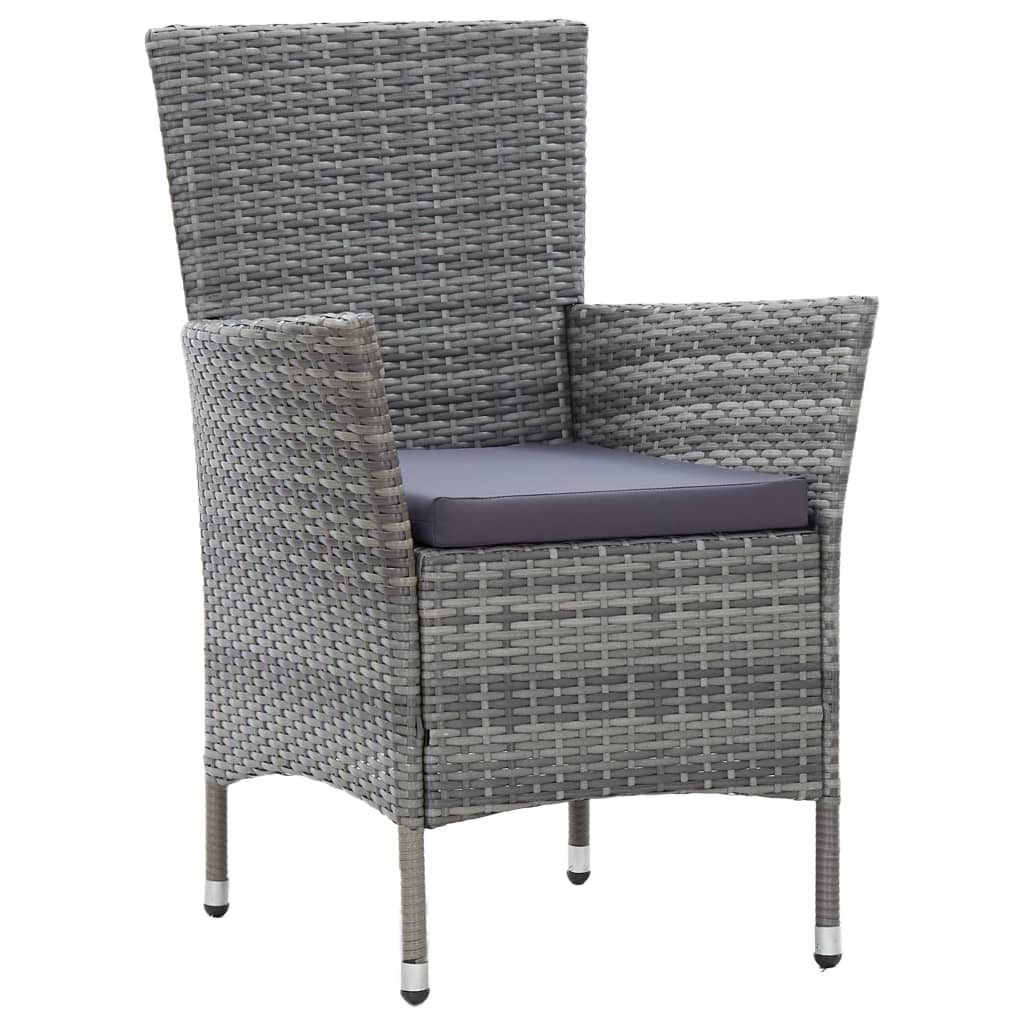 -Delige Tuinset Met Kussens Poly Rattan 9 190 cm tafellengte Grijs