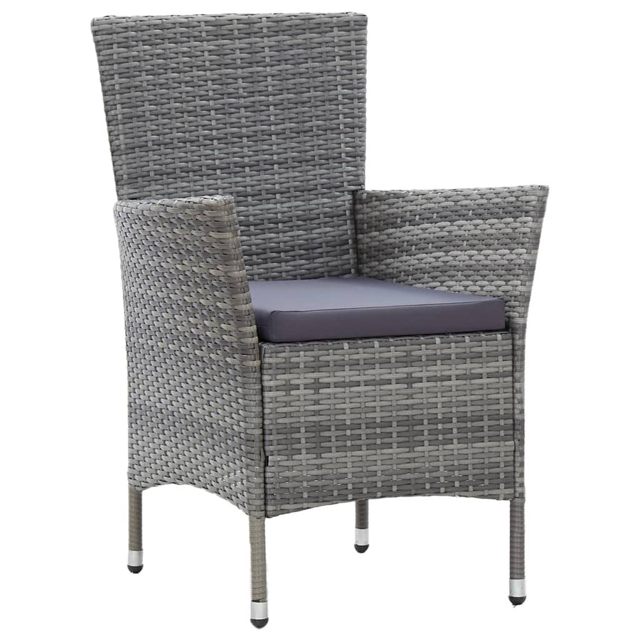 -Delige Tuinset Met Kussens Poly Rattan 9 190 cm tafellengte Grijs