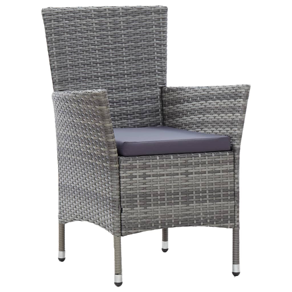-Delige Tuinset Met Kussens Poly Rattan 7 150 cm tafellengte Grijs