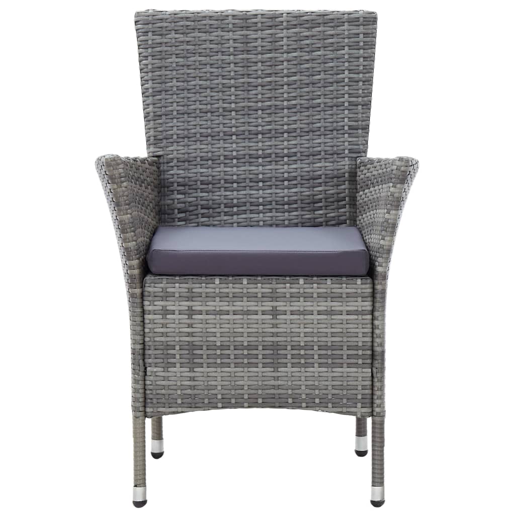 -Delige Tuinset Met Kussens Poly Rattan 7 150 cm tafellengte Grijs