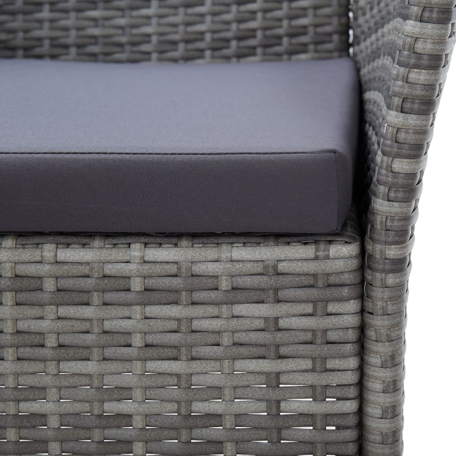 -Delige Tuinset Met Kussens Poly Rattan 7 150 cm tafellengte Grijs