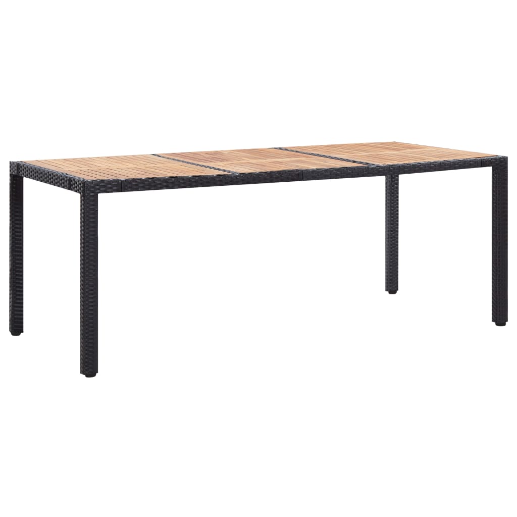 -Delige Tuinset Met Kussens Poly Rattan 9 190 cm tafellengte Zwart en bruin