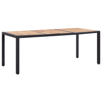 -Delige Tuinset Met Kussens Poly Rattan 9 190 cm tafellengte Zwart en bruin