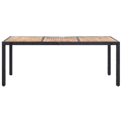 -Delige Tuinset Met Kussens Poly Rattan 9 190 cm tafellengte Zwart en bruin