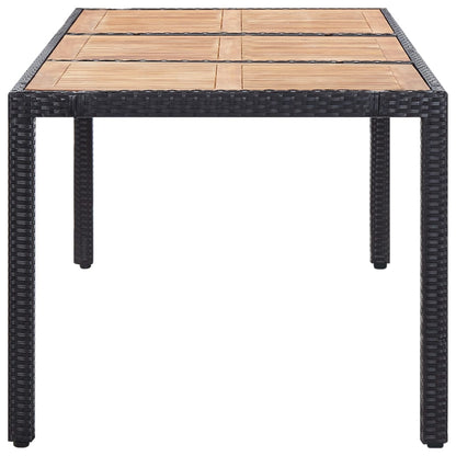 -Delige Tuinset Met Kussens Poly Rattan 9 190 cm tafellengte Zwart en bruin
