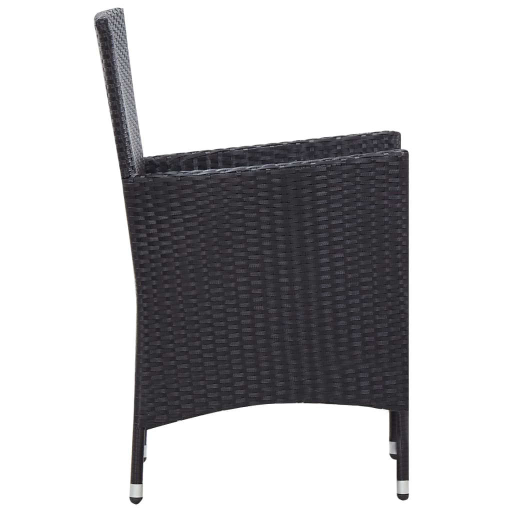 -Delige Tuinset Met Kussens Poly Rattan 9 190 cm tafellengte Zwart en bruin