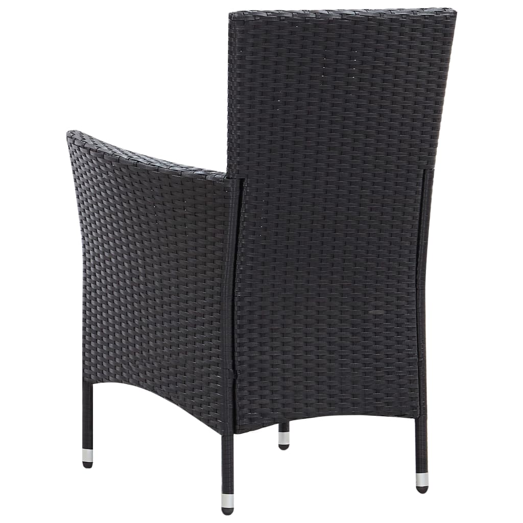 -Delige Tuinset Met Kussens Poly Rattan 9 190 cm tafellengte Zwart en bruin
